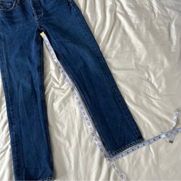 Agolde Dark Wash High Rise Straight Crop Buttonfly Jeans Women’s 26/2 - Picture 10 of 10